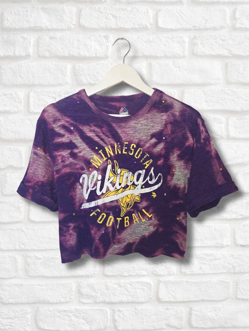 Minnesota Vikings Crop Top W/Rhinestones